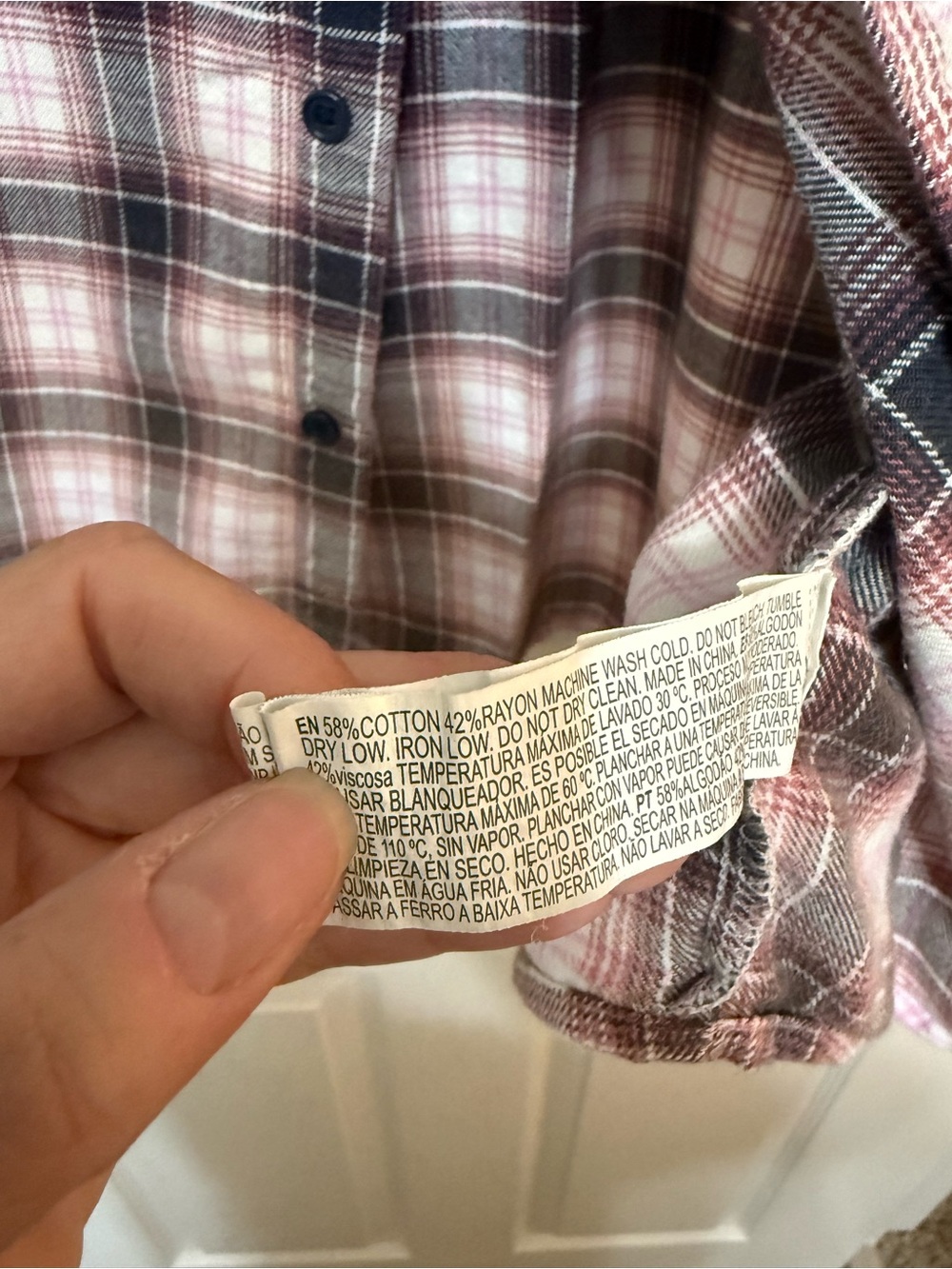 Forever 21 Black and Pink Plaid Button-Down Shirt - Picture 4 of 4